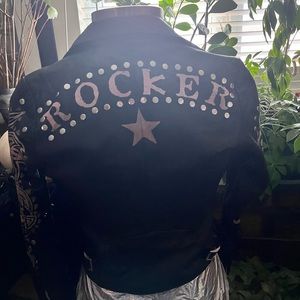 Rocker custom painted leather jacket